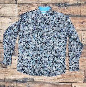 Ace of Diamond Long Sleeve Snap Button Shirt Western Paisley Men's Size XL